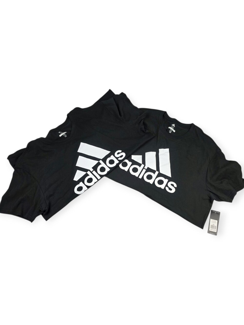 ADIDAS Badge of Honor Logo T-Shirt Men's 2XL Black White Lot Of 2 Tees NWT/ NWOT
